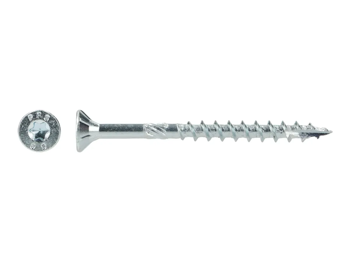 Verzinkte houtconstructieschroef met verzonken kop en torx T25, 5,0 x 40 mm, met kopaanzicht
