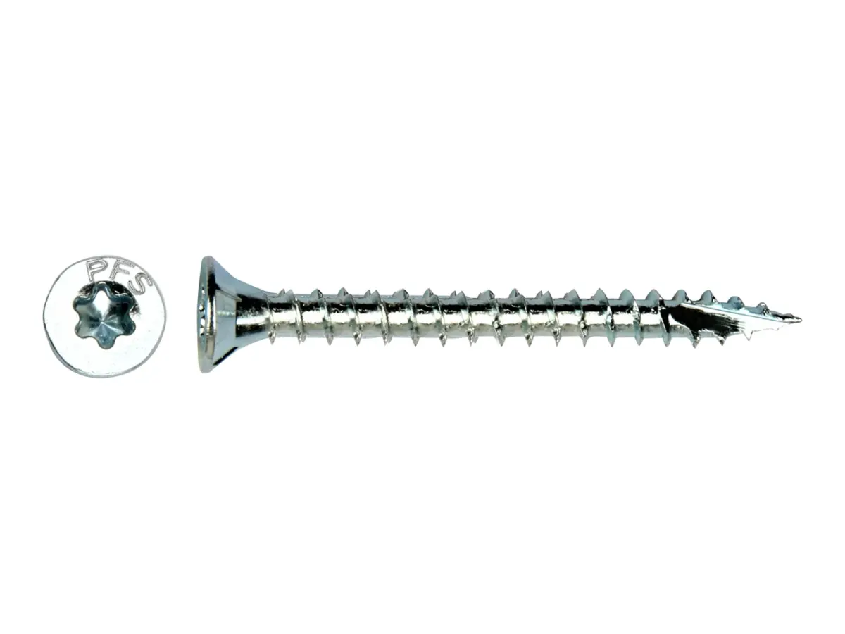 Verzinkte houtschroef met verzonken kop en torx T20, 3,5 x 16 mm, met los kopaanzicht