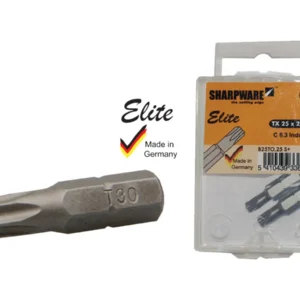 Torx bit T20 van 25 mm met 1/4 inch schacht, los en in doosje van twee stuks